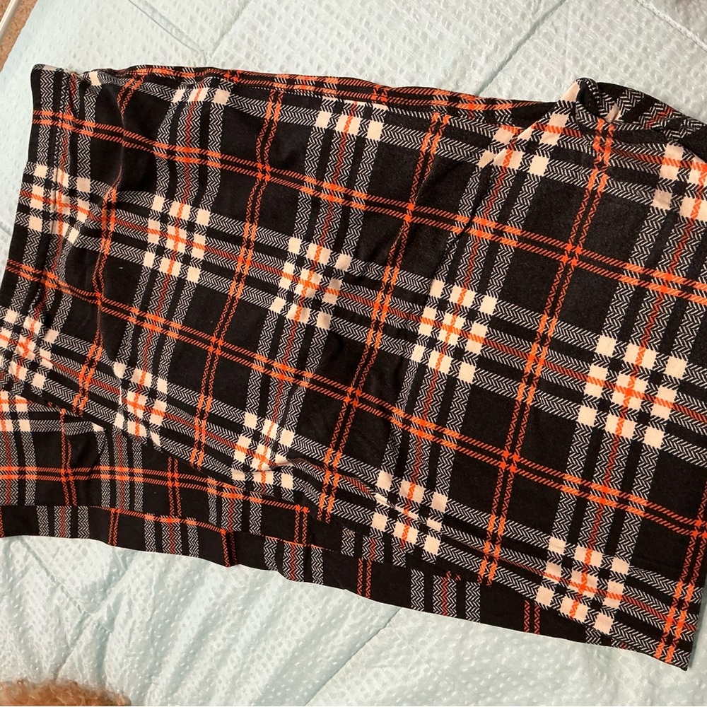 Black & Orange Plaid Leggings